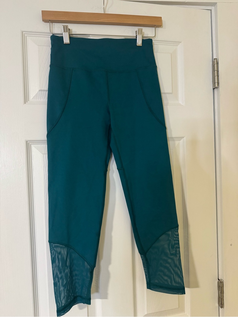 Lou & Grey Teal Green Mesh Ankle Leggings Size XS